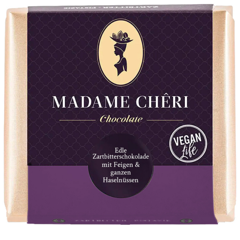 Zartbitter Schokolade mit Haselnuss & Feige (90g)