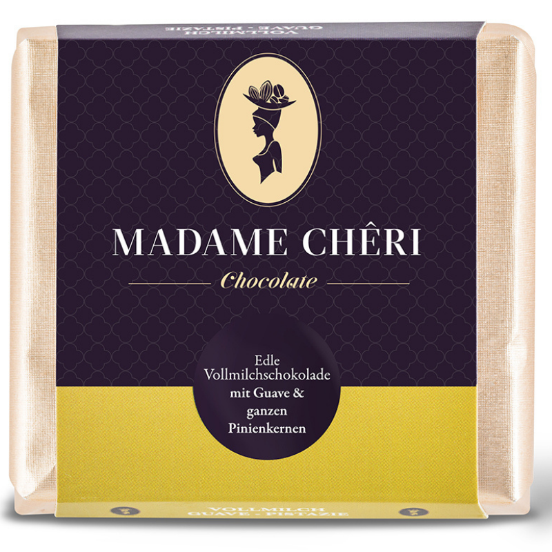 Vollmilch Schokolade mit Pistazien & Guave (90g)