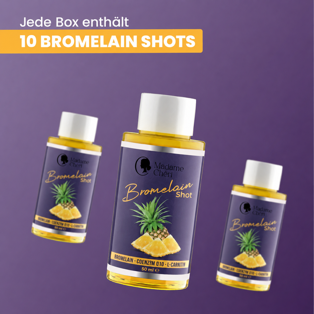 Bromelain Shot Display mit 10 Shots á 50g – tropische Kraft, clever kombiniert