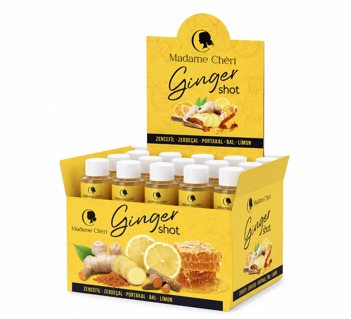 Ingwer Shot Display mit 10 Shots á 50ml – scharf, frisch und unverwechselbar