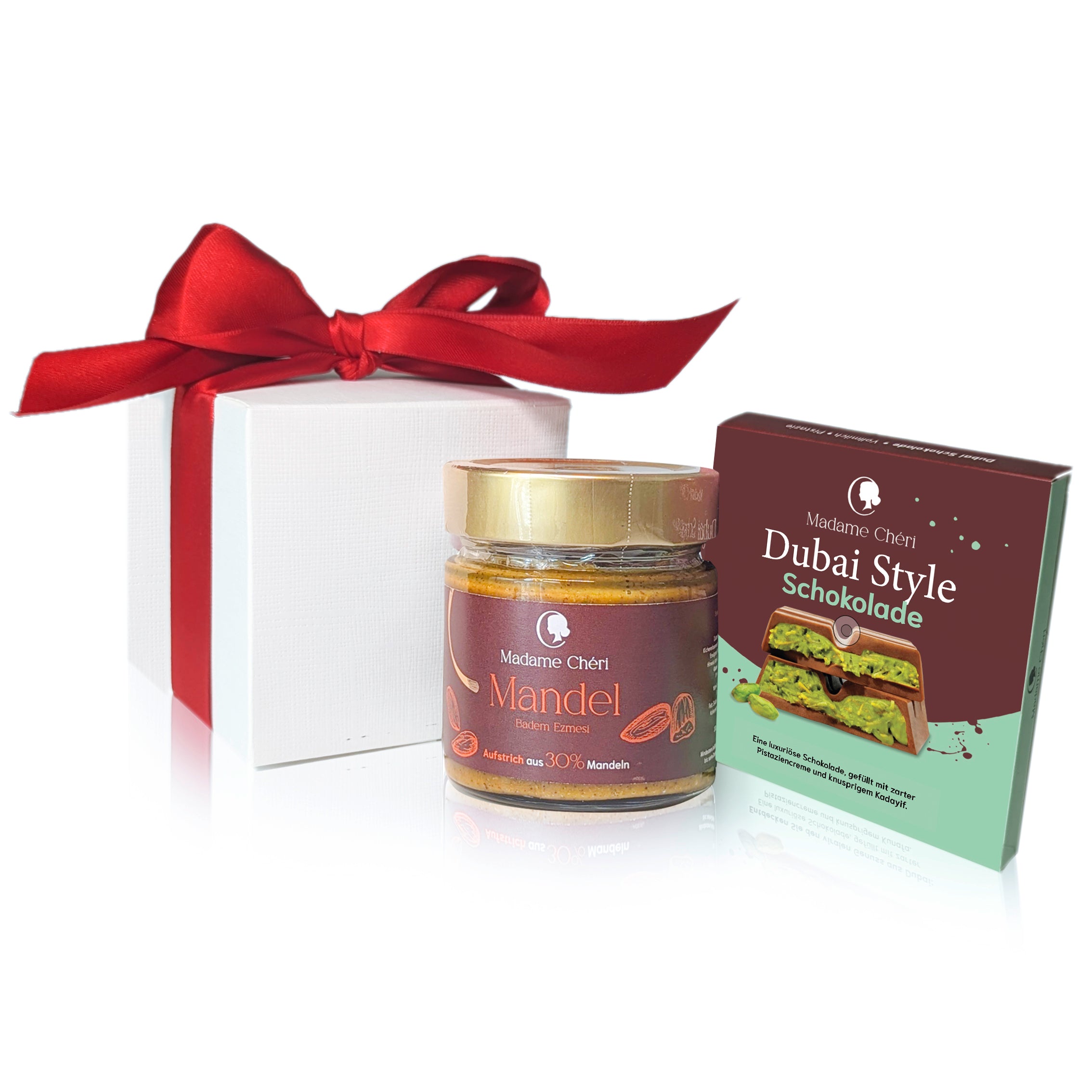 Geschenkbox – Kleiner Genussmoment - 1x Nussaufstrich & 1x Dubai Style Schokolade