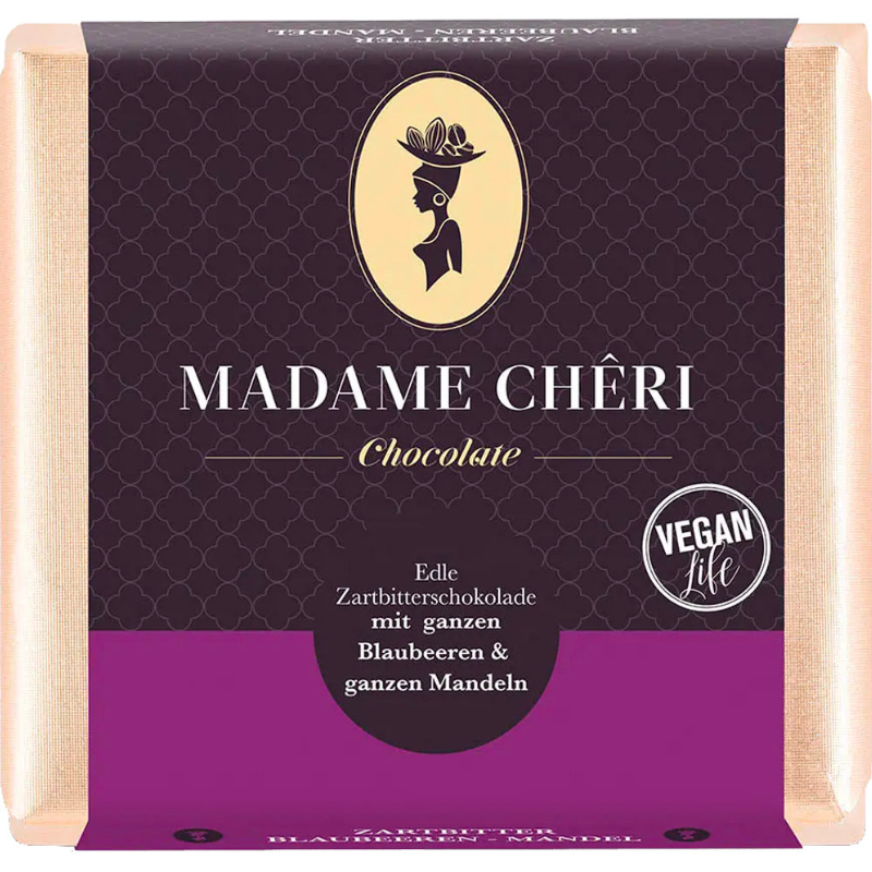 Zartbitter Schokolade mit Mandeln & Blaubeeren (90g)