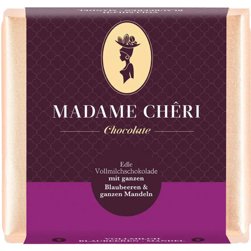 Vollmilch Schokolade mit Mandeln & Blaubeeren (90 g)