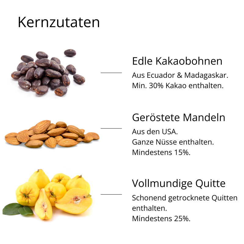 Zartbitter Schokolade mit Mandel &amp; Quitten (90g)