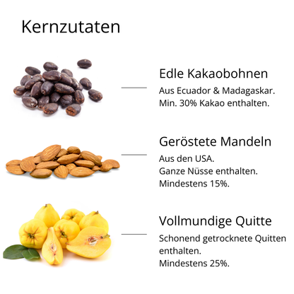 Zartbitter Schokolade mit Mandel &amp; Quitten (90g)