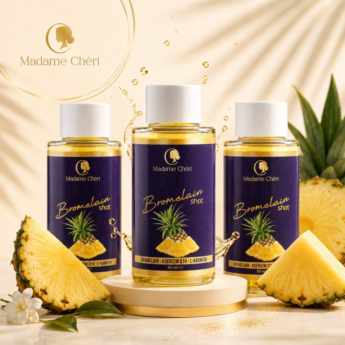 Bromelain Shot Display mit 10 Shots á 50ml – tropische Kraft, clever kombiniert