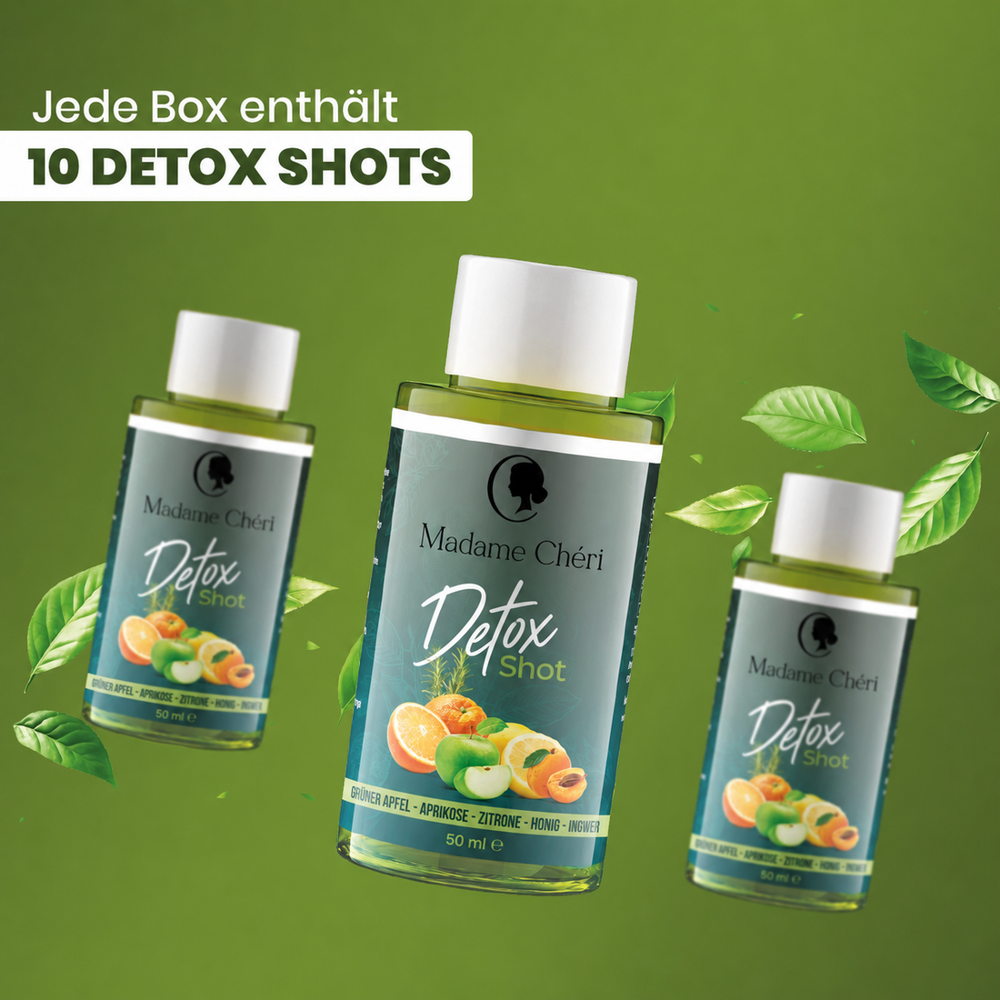 Detox Shot Display mit 10 Shots á 50g – natürlich, fruchtig, jeden Tag