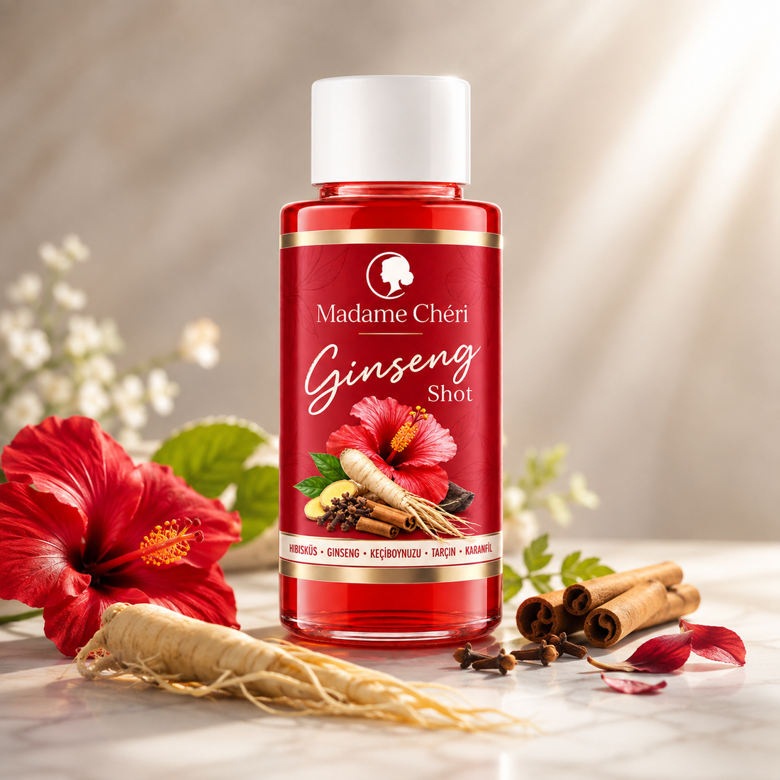 Ginseng Shot Display mit 10 Shots á 50ml – Fokus für deinen Tag