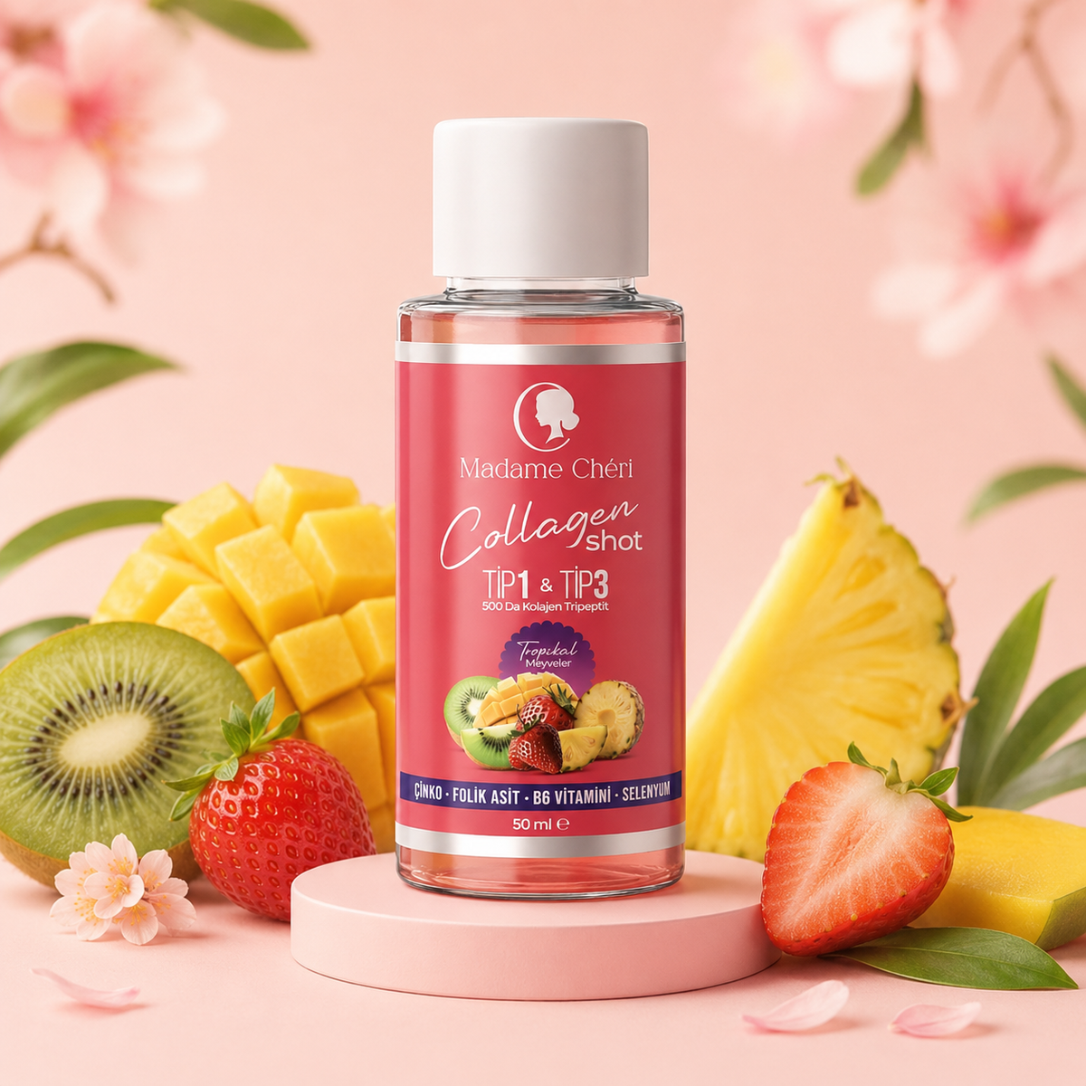 Kollagen Shot Display mit 10 Shots á 50ml – Dein täglicher Beauty-Moment