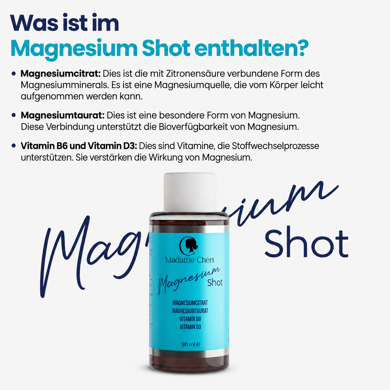 Magnesium Shot Display mit 10 Shots á 50g – stark durch den Tag