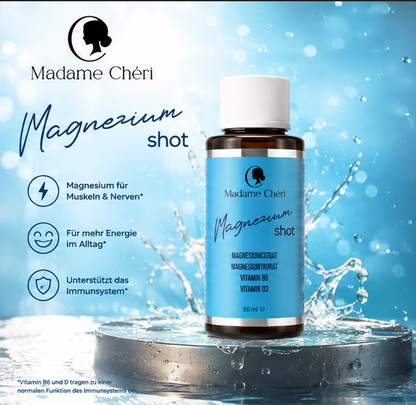 Magnesium Shot Display mit 10 Shots á 50ml – stark durch den Tag