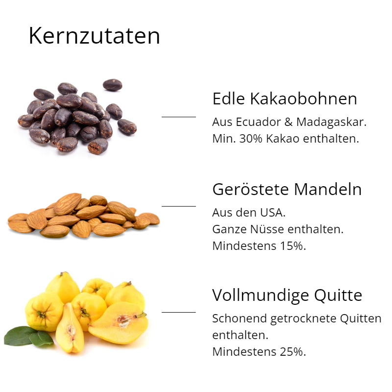 Vollmilch Schokolade mit Mandeln &amp; Quitten (90 g)