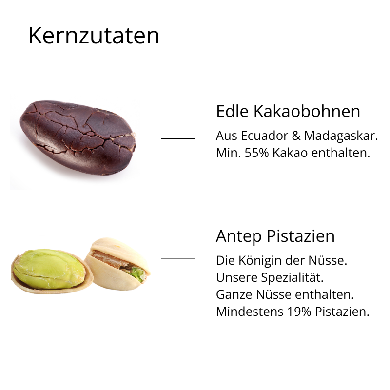 Zartbitter Schokolade mit Pistazien (90g)